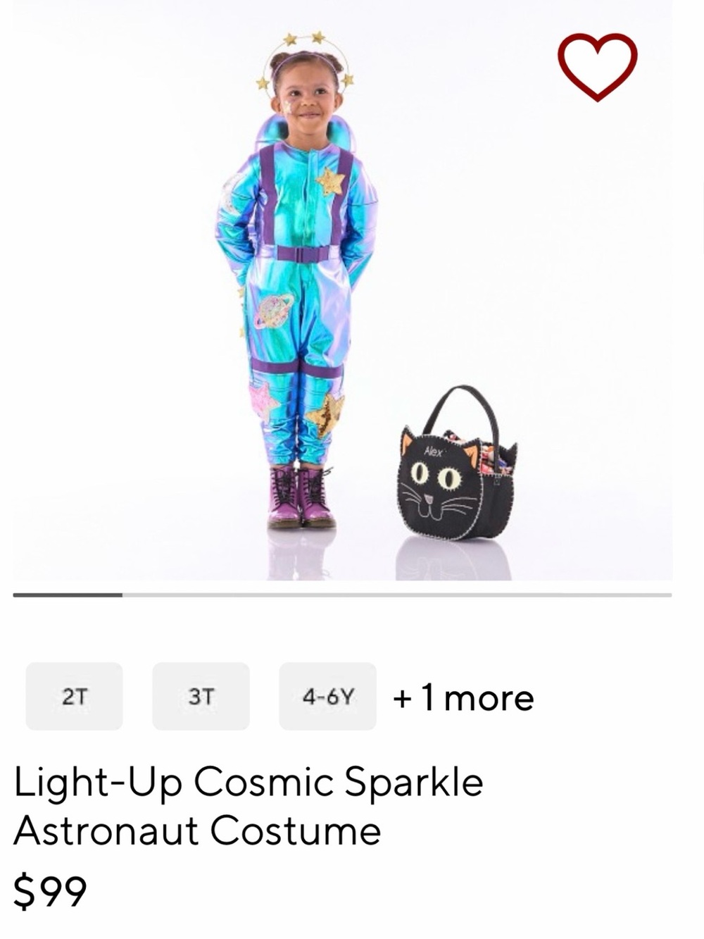 Pottery Barn Kids Iridescent Blue and Purple Light-Up Astronaut Costume